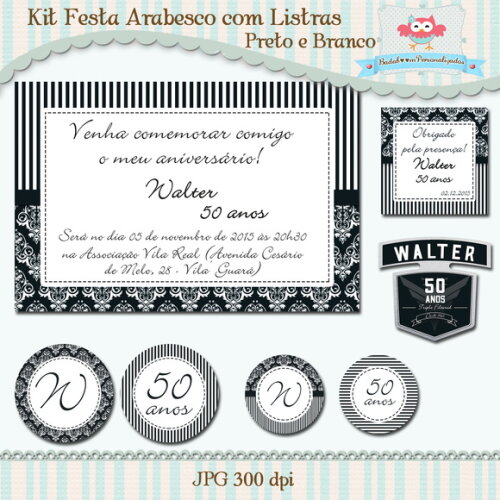 Kit Festa Arabesco com Listras