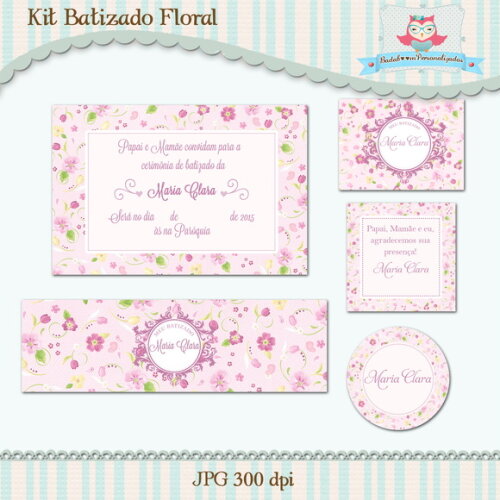 Kit Festa Batizado Floral