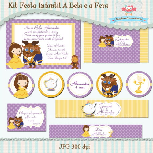 Kit Festa Infantil A Bela e a Fera - C.642