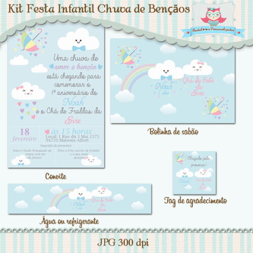 Kit Festa Infantil Chuva de Bençãos