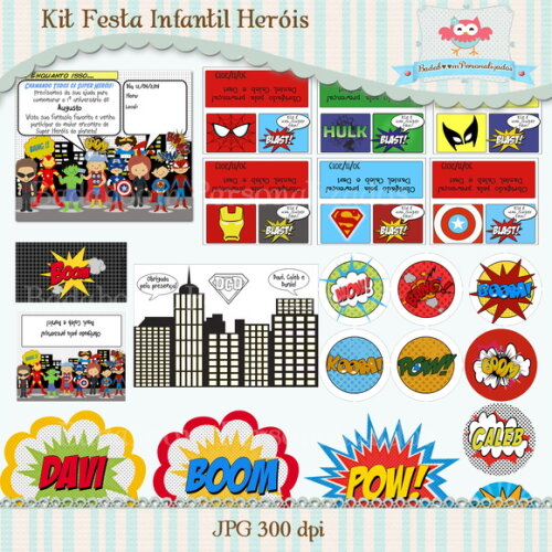 Kit Festa Infantil Heróis -C.500