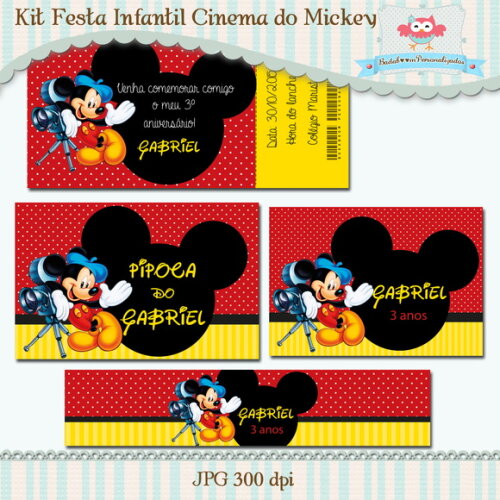 Kit Festa Infantil Mickey Cinema