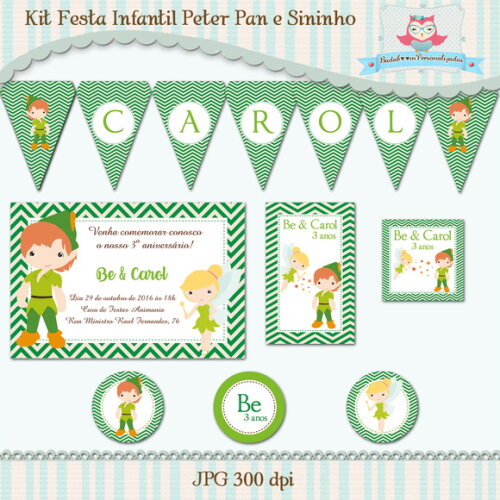 Kit Festa Infantil Peter Pan e Sininho