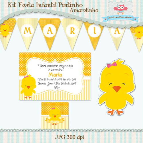 Kit Festa Infantil Pintinho Amarelinho - C475