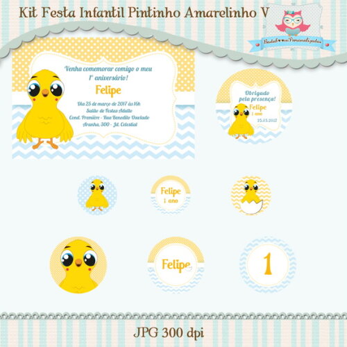 Kit Festa Infantil Pintinho Amarelinho V