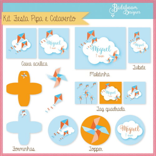 Kit Festa Infantil Pipa e Catavento - C.167