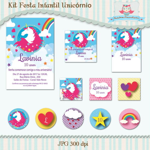 Kit Festa Infantil Unicórnio I