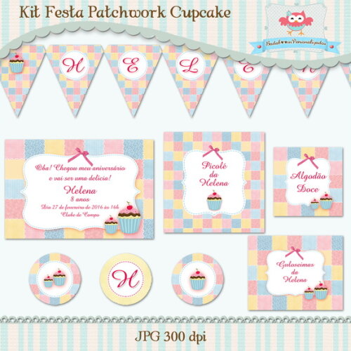 Kit Festa Pacthwork Cupcake