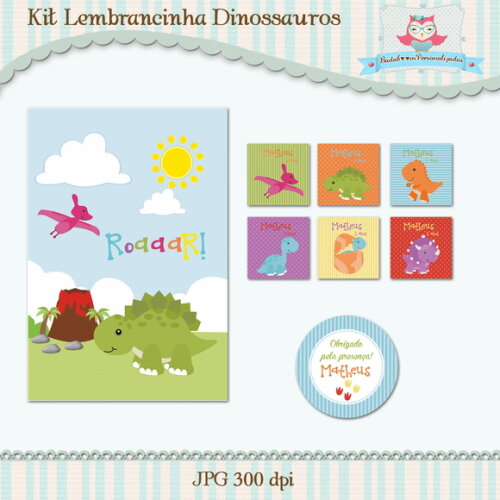 Kit Lembrancinha Dinossauros