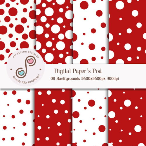 Kit Papéis Digitais Poá