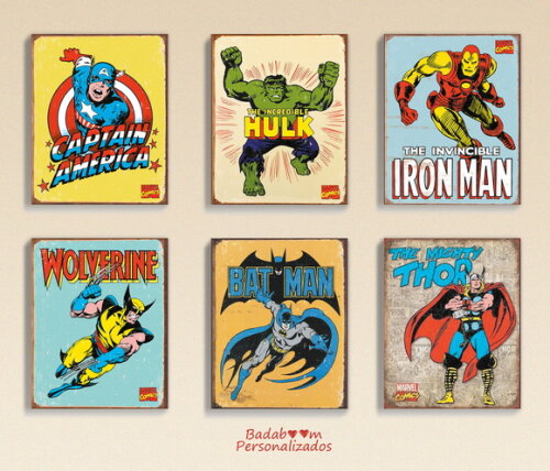 Kit Poster Heróis Vintage