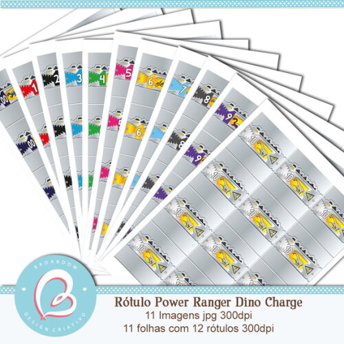Rótulo Digital Power Rangers Dino Charge