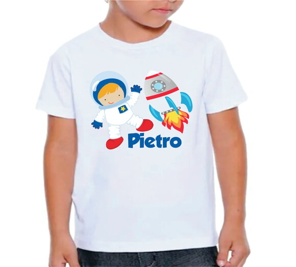 Blusa Infantil Astronauta Personalizada para Aniversario