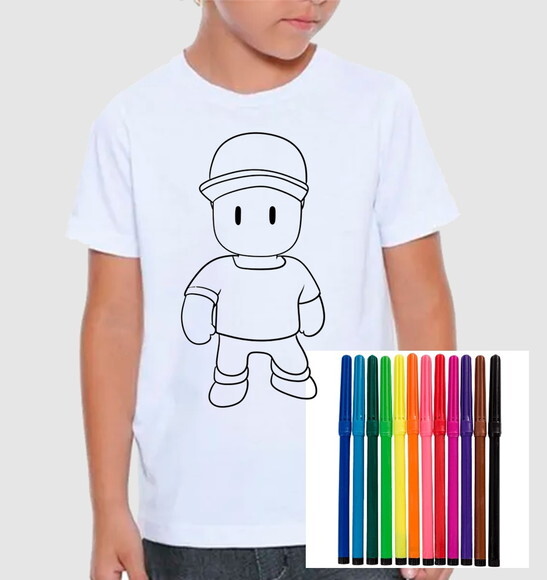 Camisa para Criança Colorir Stumble Guys