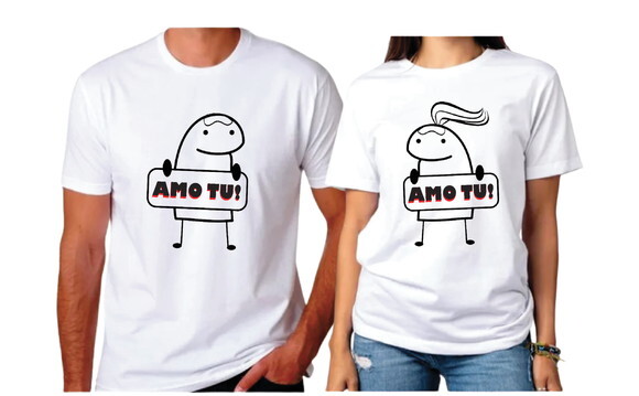 Camiseta Casal Divertida Amo Tu para Namorados