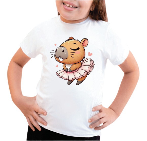 Camiseta Infantil Capivara com Saia