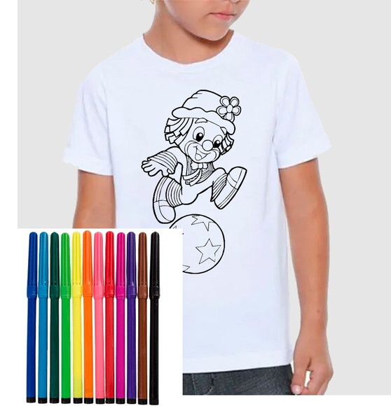 Camiseta Infantil para Colorir Patati Patata