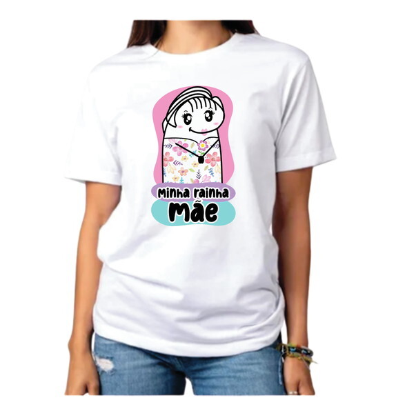 Camiseta Minha Rainha Mãe Flork Dia das Mães