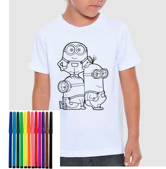 Camiseta Minion Personalizada para Colorir