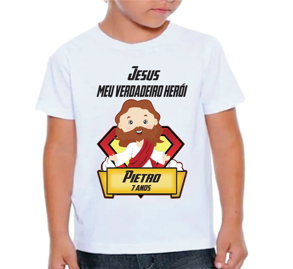 Camiseta para Aniversario Jesus Meu Verdadeiro Herói
