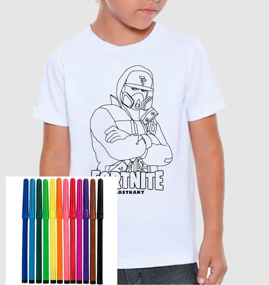 Camiseta para Colorir Fortnite