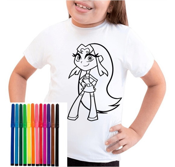 Camiseta para Colorir Infantil Jovens Titâs Stelar