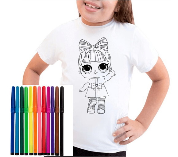 Camiseta para Colorir Lol Surprise