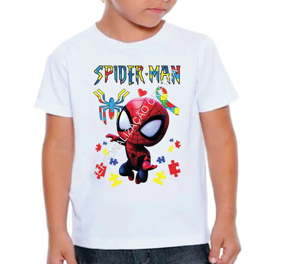 Camiseta Personalizada Autismo Autista Homem Aranha