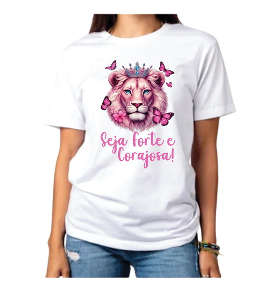 Camiseta Personalizada Cristã Seja Forte e Corajosa