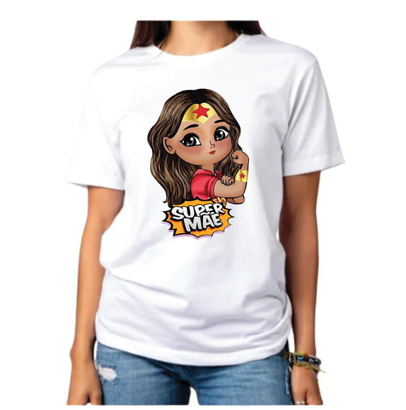 Camiseta Super Mãe Mulher Maravilha