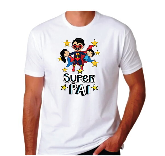 Camiseta Super Pai Presente Divertido e Personalizado