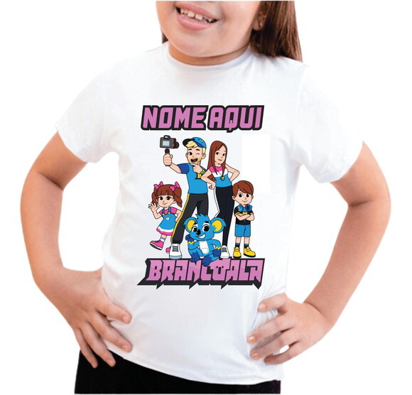 Camiseta Tematica Brancoala Menina com Nome