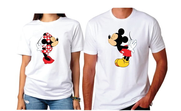Camisetas Casal Mickey e Minnie Kit Dia dos Namorado