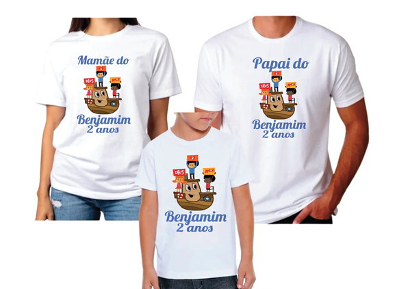 Kit 3 Camisetas para Aniversario 3 Palavrinhas
