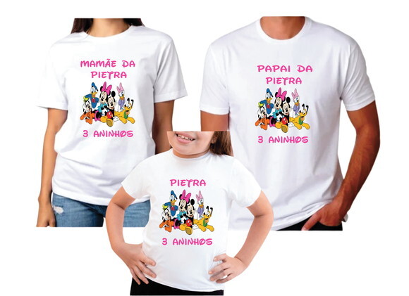 Kit Camisetas Sublimada para Aniversario Turma do Mickey