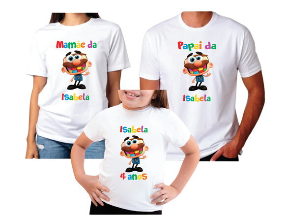 Kit de Camiseta para Familia Tema Jose Comelão