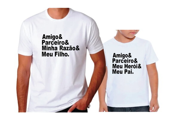 Kit Roupa Tal Pai Tal Filho Amigo, Parceiro e Herói Dia dos