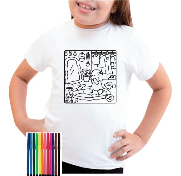 Roupa Infantil Bobbie Goods para Colorir com 12 Canetinhas
