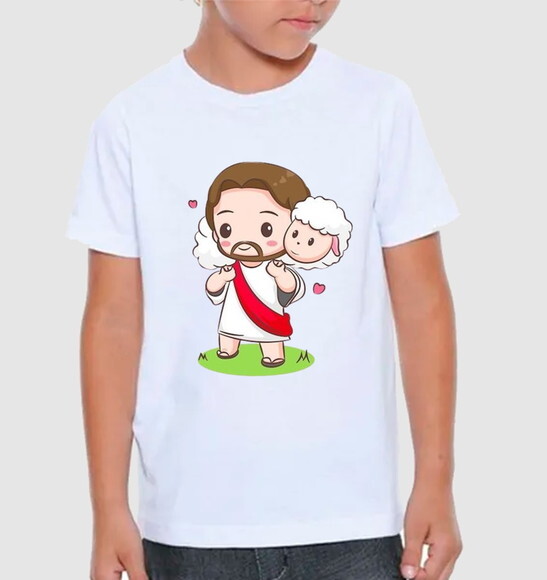 10 Camiseta Infantil Ovelhinha de Cristo Colocamos Nome