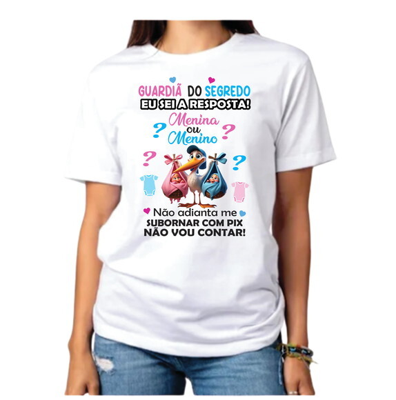 Camisa Camiseta Chá Revelação Eu Sei a Resposta