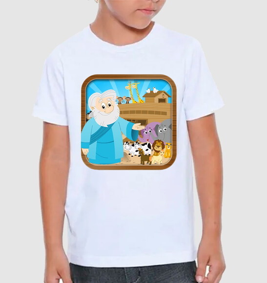 Camisa Camiseta Infantil Aniversario Tema Arca de Noe