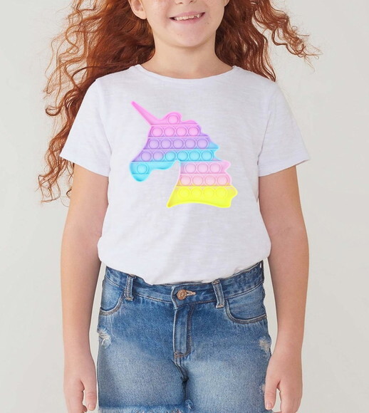 Camisa Camiseta Roupas Personalizada Pop It para Meninas