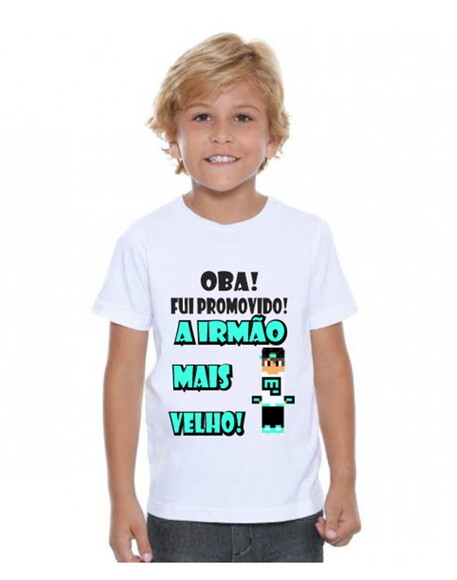 Camisa Infantil Minecraft Promovido Irmao Mais Velho