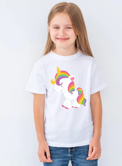 Camisa Infantil para Menina Unicornio