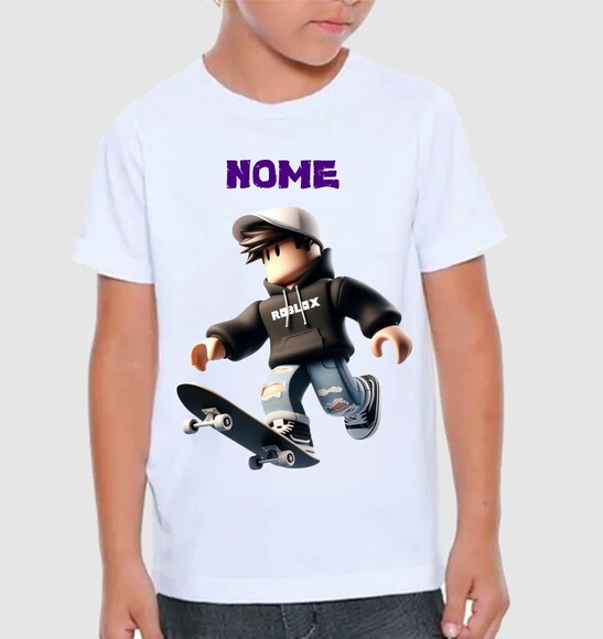 Camisa Infantil Roblox com Nome da Criança