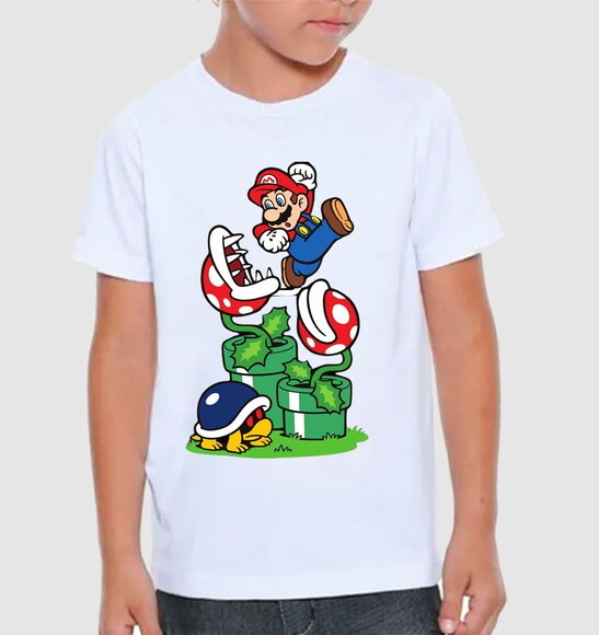 Camisa Infantil Super Mario com Nome da Criança
