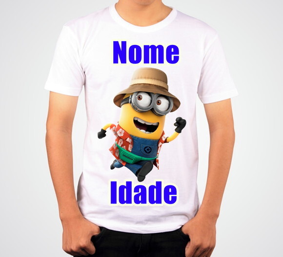 Camisa Personalizada Minions Com Nome E Idade Da Criança