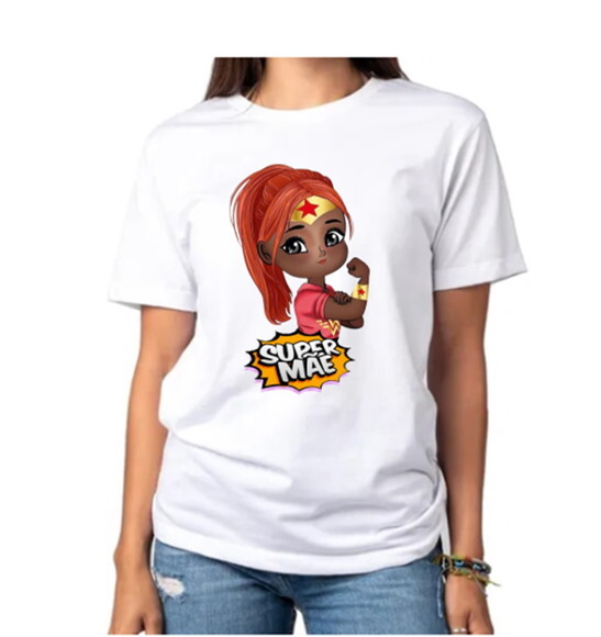 Camisa Personalizada para Mamae Mulher Maravilha