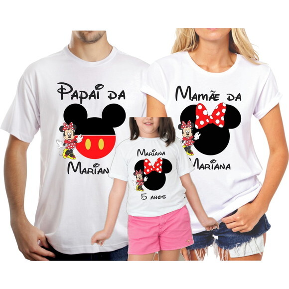 Camiseta Aniversário Mickey /minnie/ Personalizados Disney