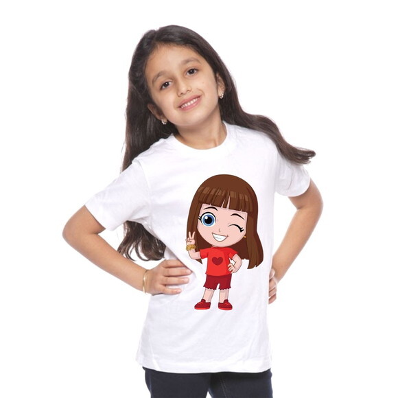 Camiseta Branca Infantil Gi a Aventureira Vermelha